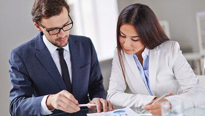 Consultor em reunião de negócios